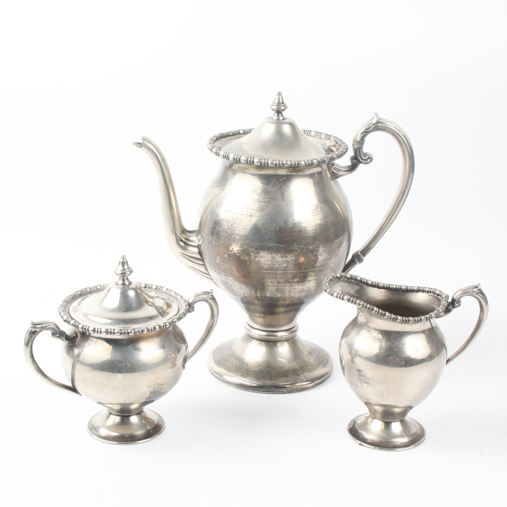 Lehman Brothers Silver Plate Tea Service