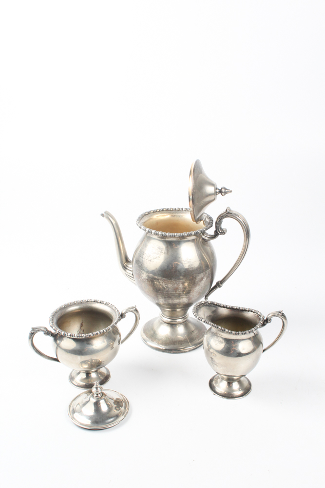 Lehman Brothers Silver Plate Tea Service