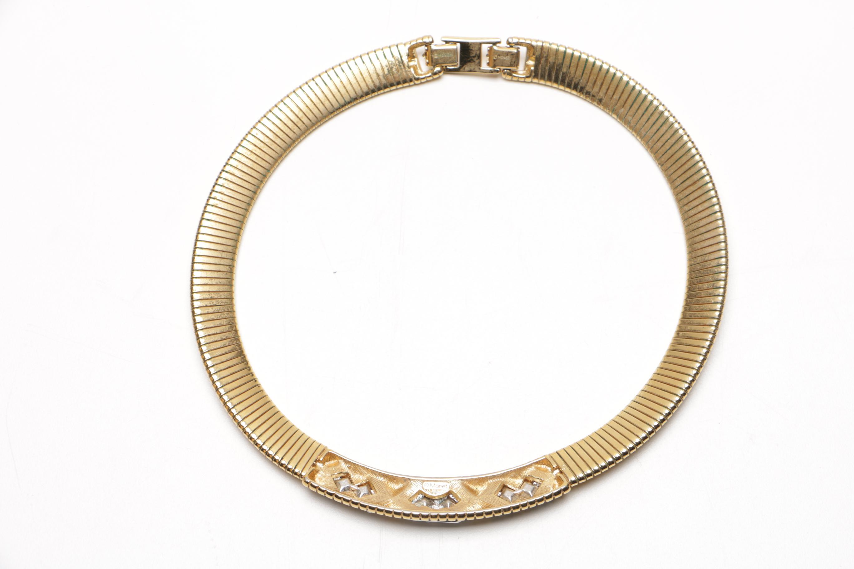 Assortment of Gold Tone Costume Jewelry