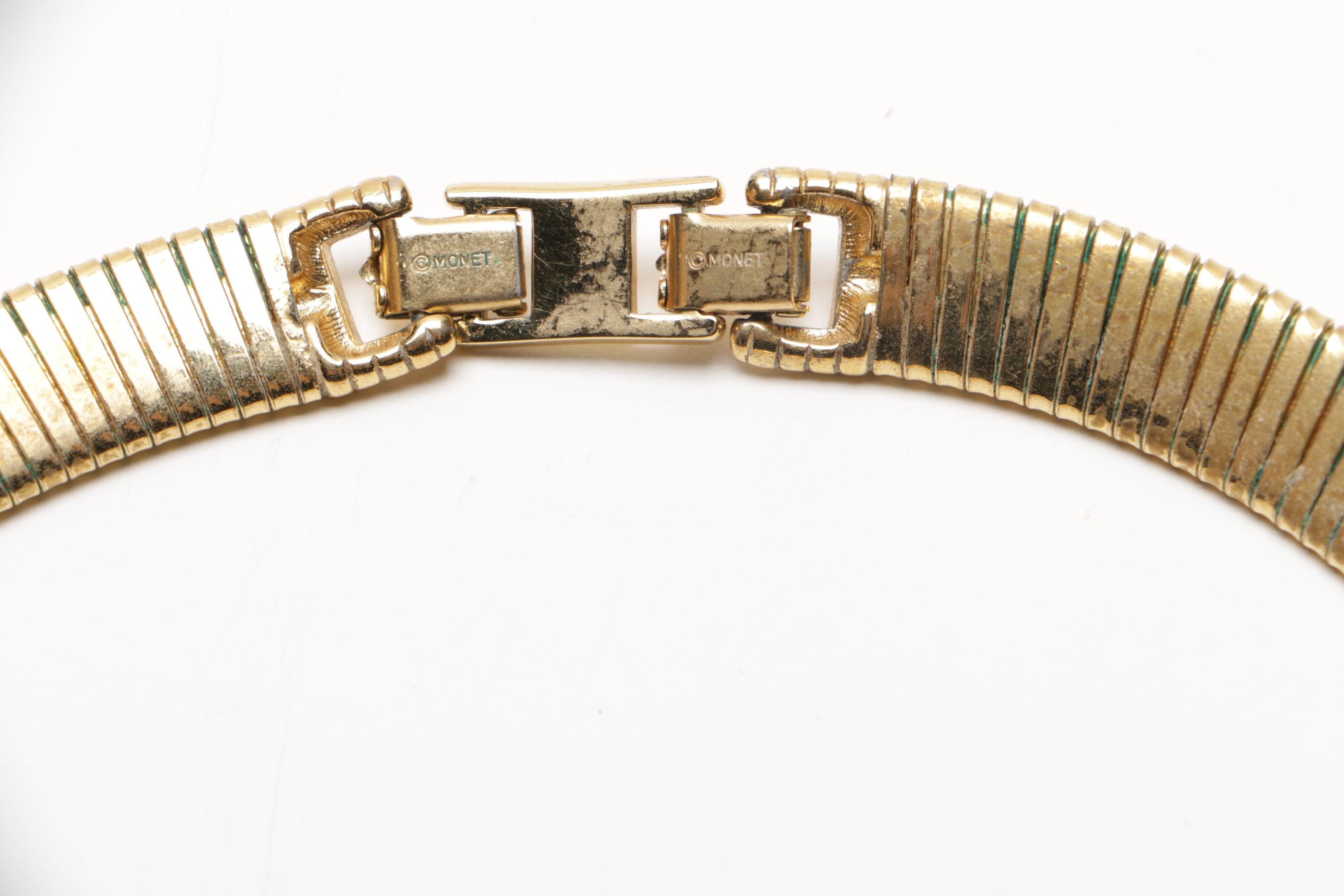 Assortment of Gold Tone Costume Jewelry