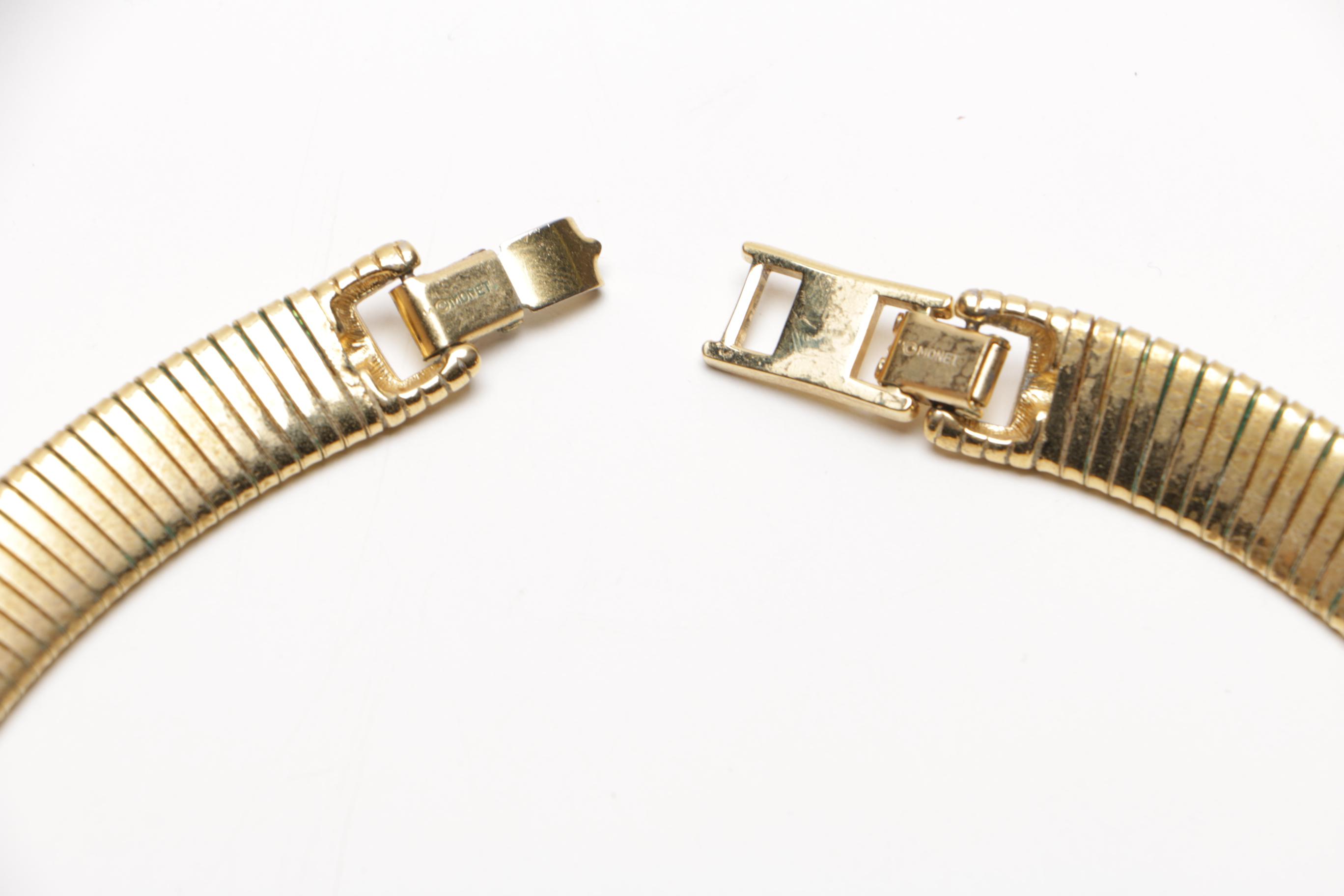 Assortment of Gold Tone Costume Jewelry