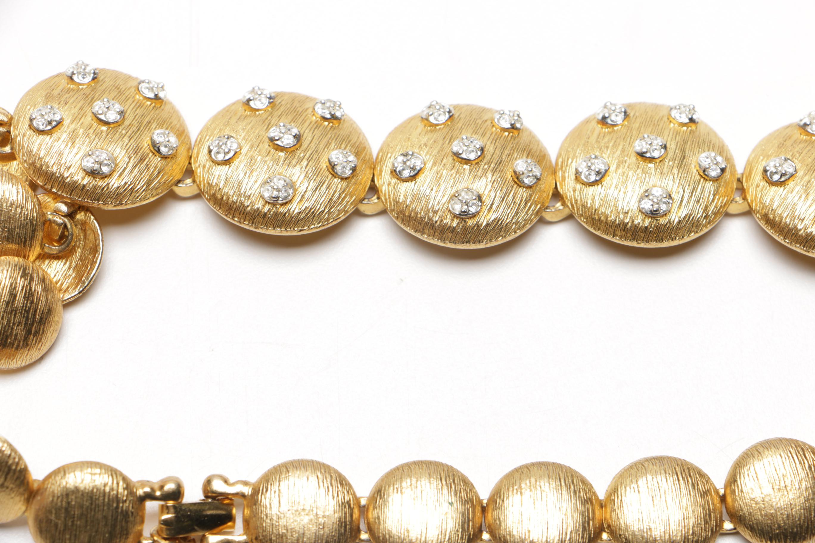 Assortment of Gold Tone Costume Jewelry