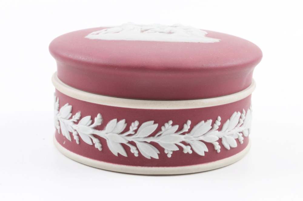 Two Wedgwood Red Jasperware Trinket Boxes