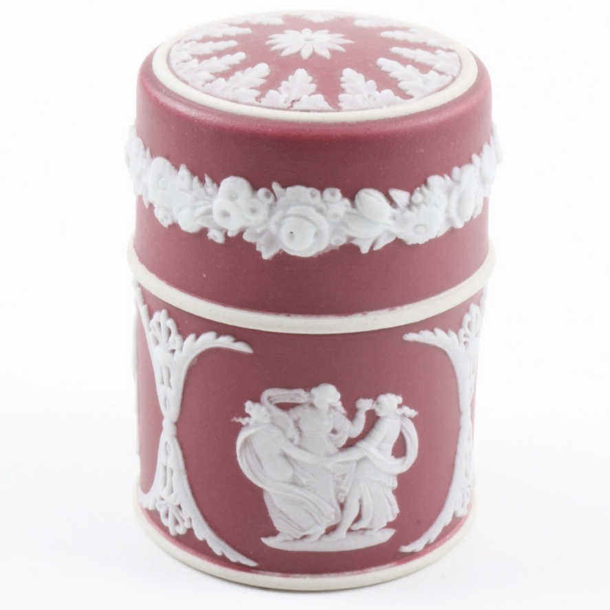 Two Wedgwood Red Jasperware Trinket Boxes