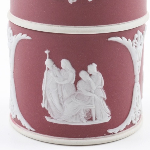 Two Wedgwood Red Jasperware Trinket Boxes