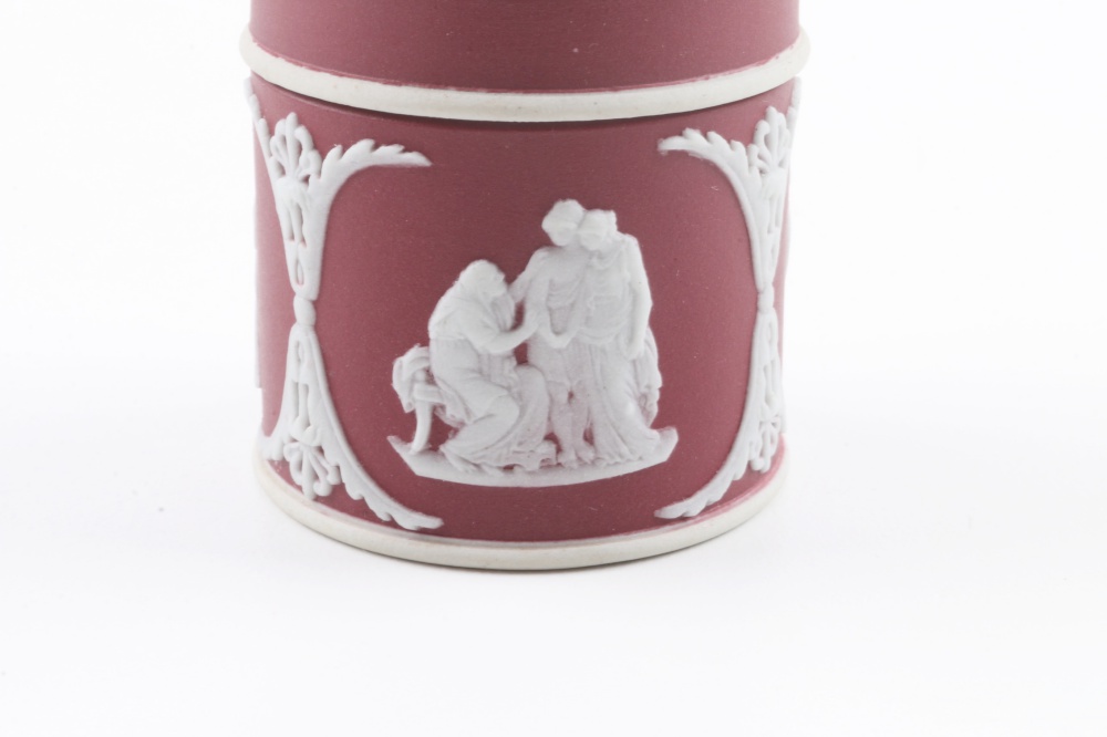 Two Wedgwood Red Jasperware Trinket Boxes