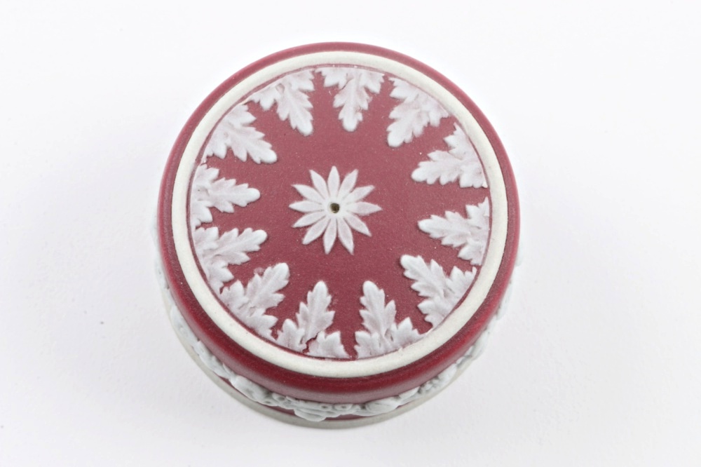 Two Wedgwood Red Jasperware Trinket Boxes