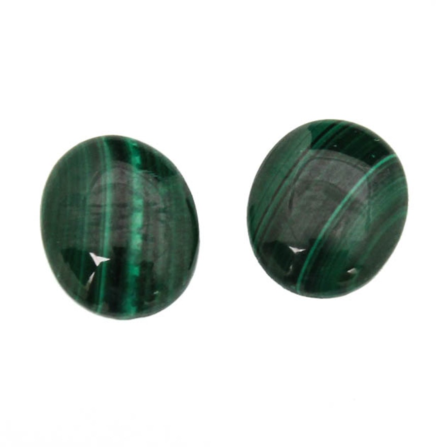 7.32 CTW Loose Malachite Cabochons