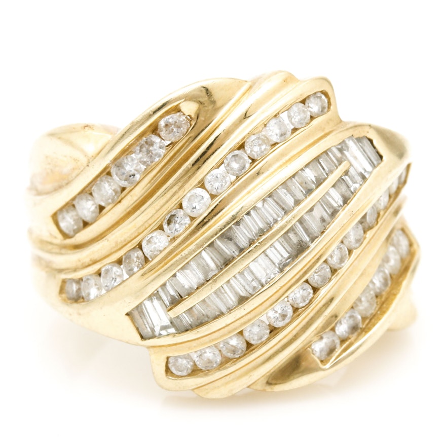 14K Yellow Gold 0.95 CTW Diamond Ring