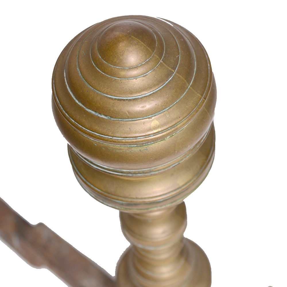 Early 19th Century Federal Brass Andirons