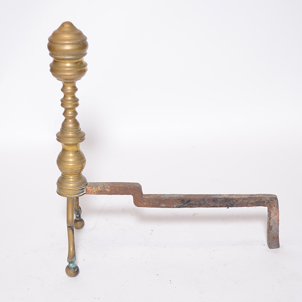 Early 19th Century Federal Brass Andirons