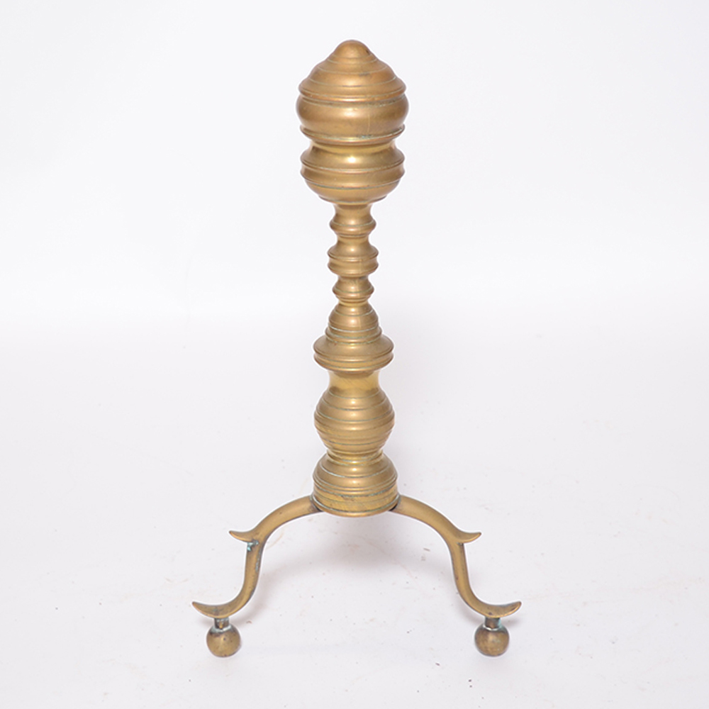 Early 19th Century Federal Brass Andirons