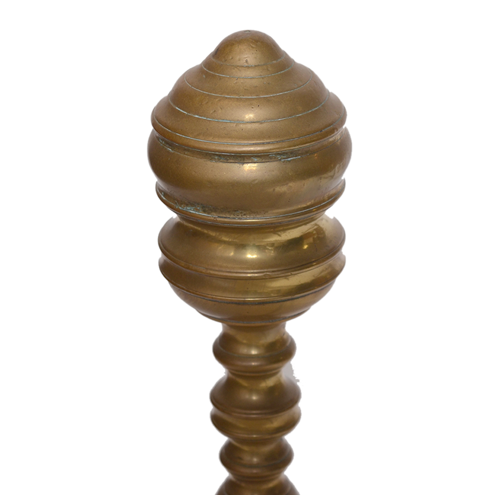 Early 19th Century Federal Brass Andirons