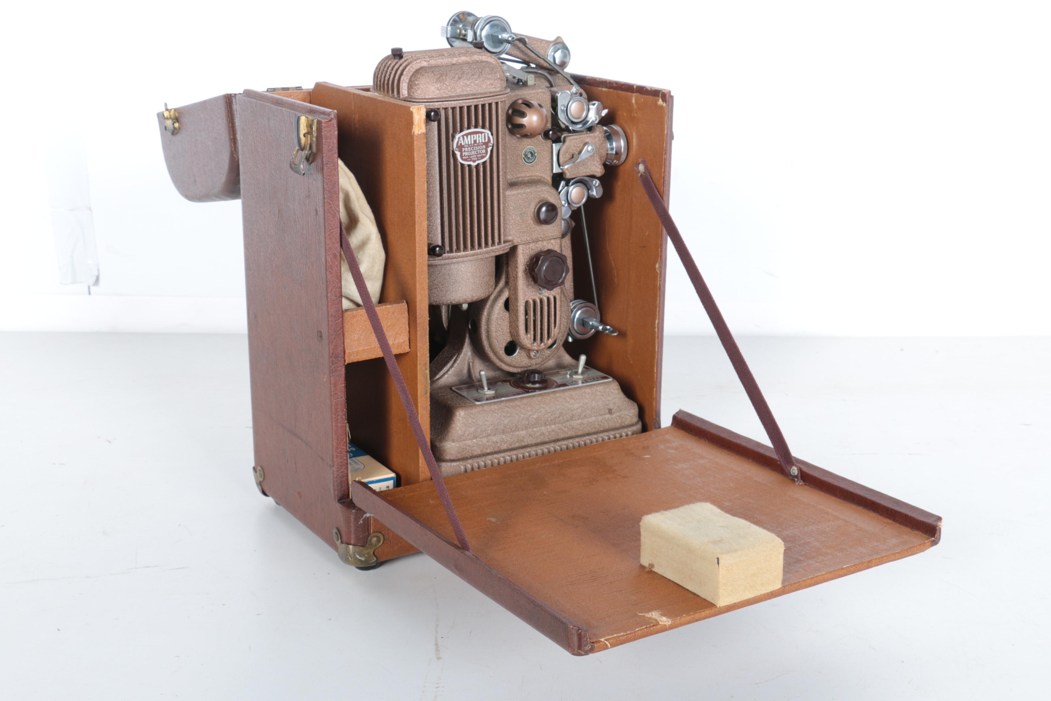 Vintage Ampro Precision Projector, Screen and Accessories