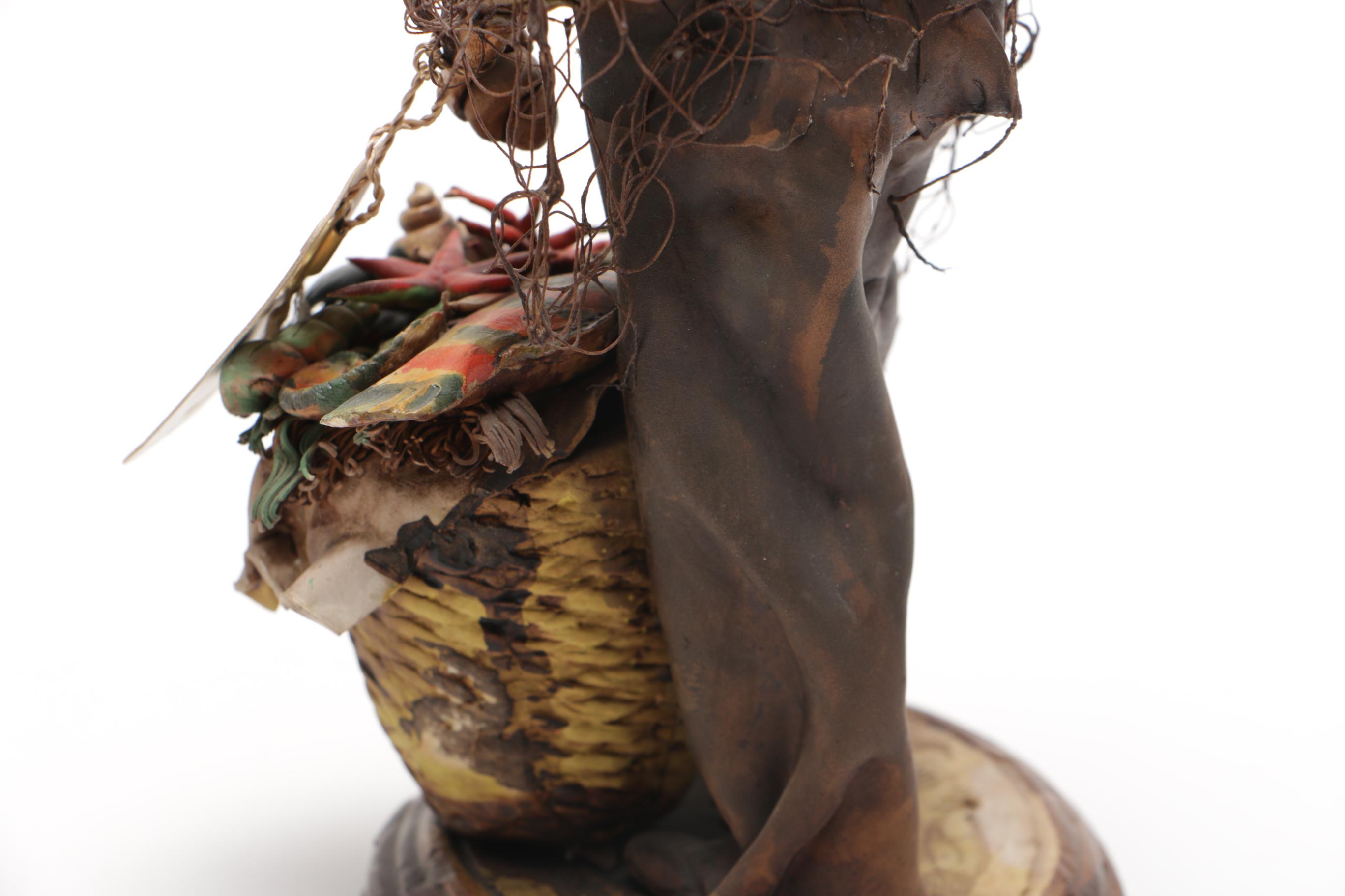 Handmade Terracotta Fisherman Figurine by Angela Tripi