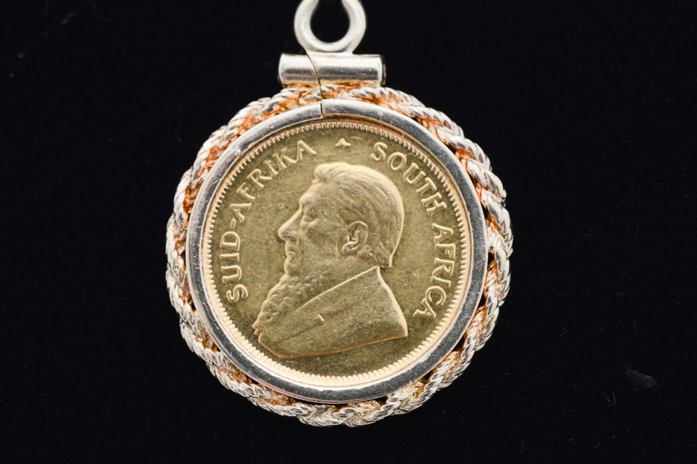 14K Yellow Gold Necklace With 1981 Krugerrand Coin Pendant