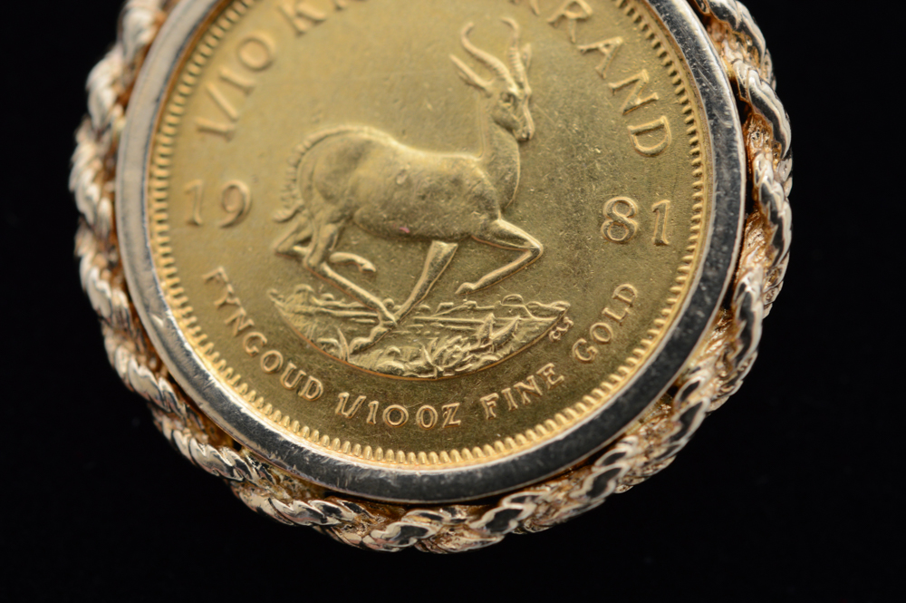 14K Yellow Gold Necklace With 1981 Krugerrand Coin Pendant