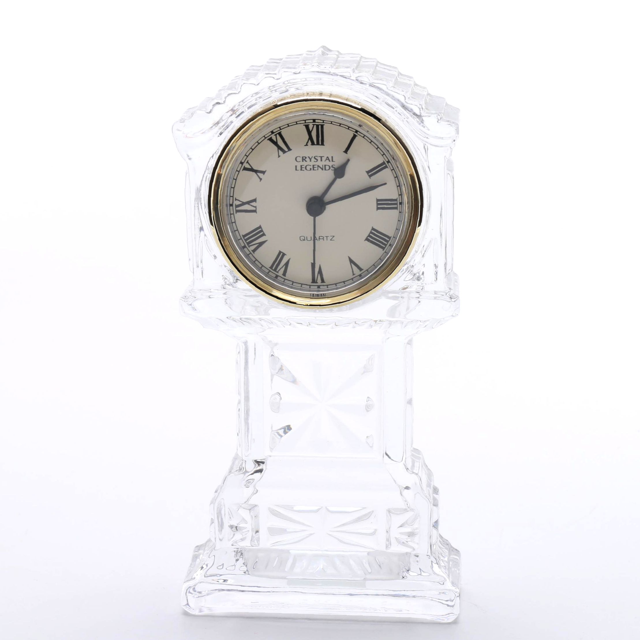 Godinger "Crystal Legends" Cut Crystal Mantel Clock