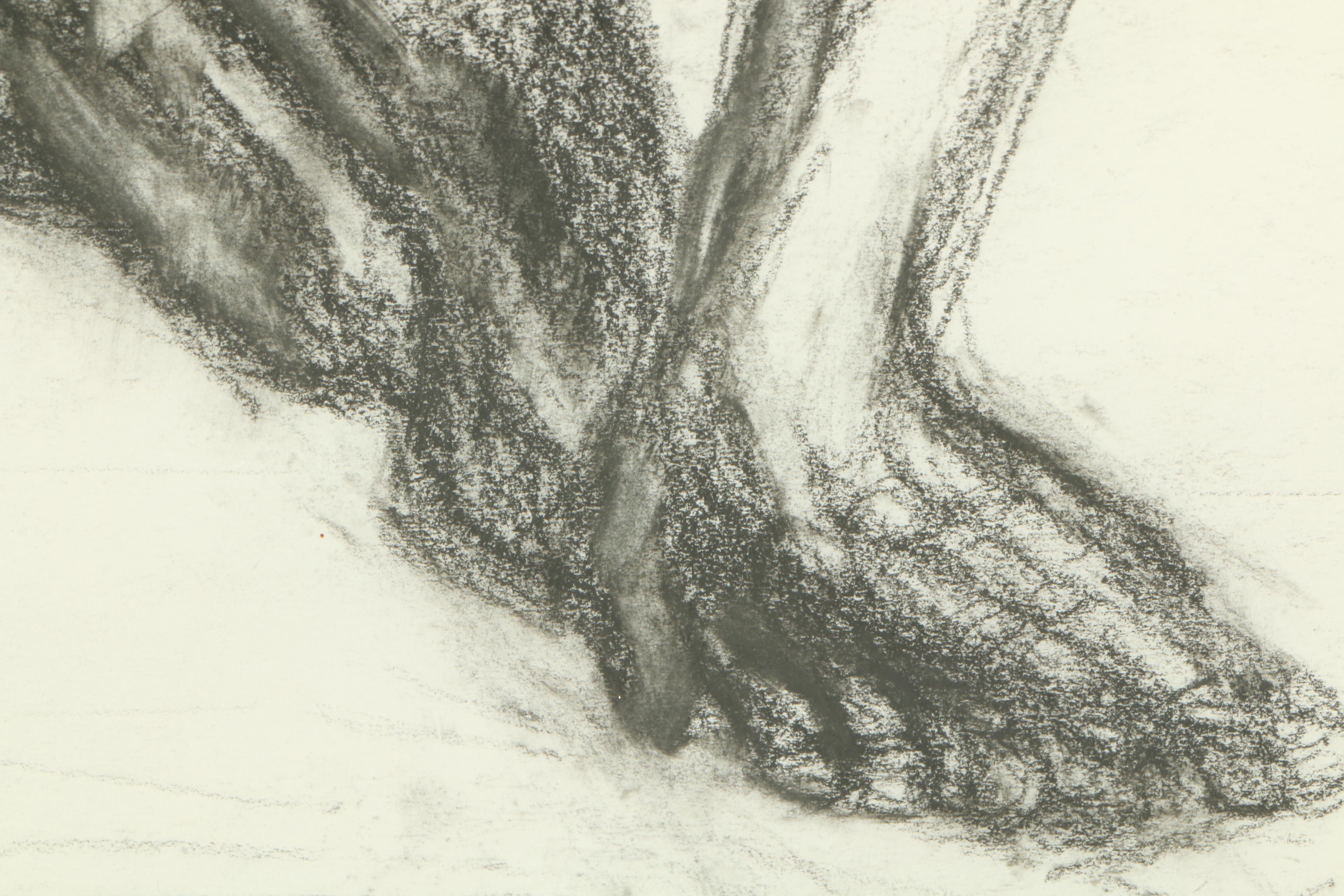 Framed Charcoal Figure Drawing