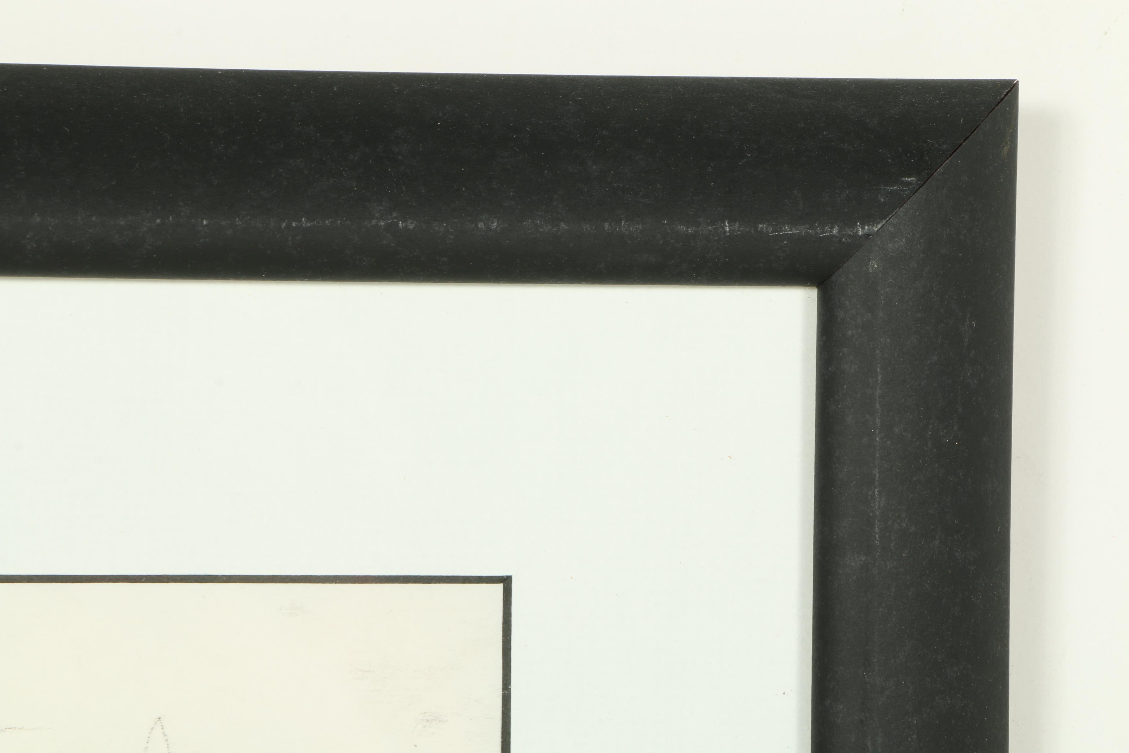 Framed Charcoal Figure Drawing