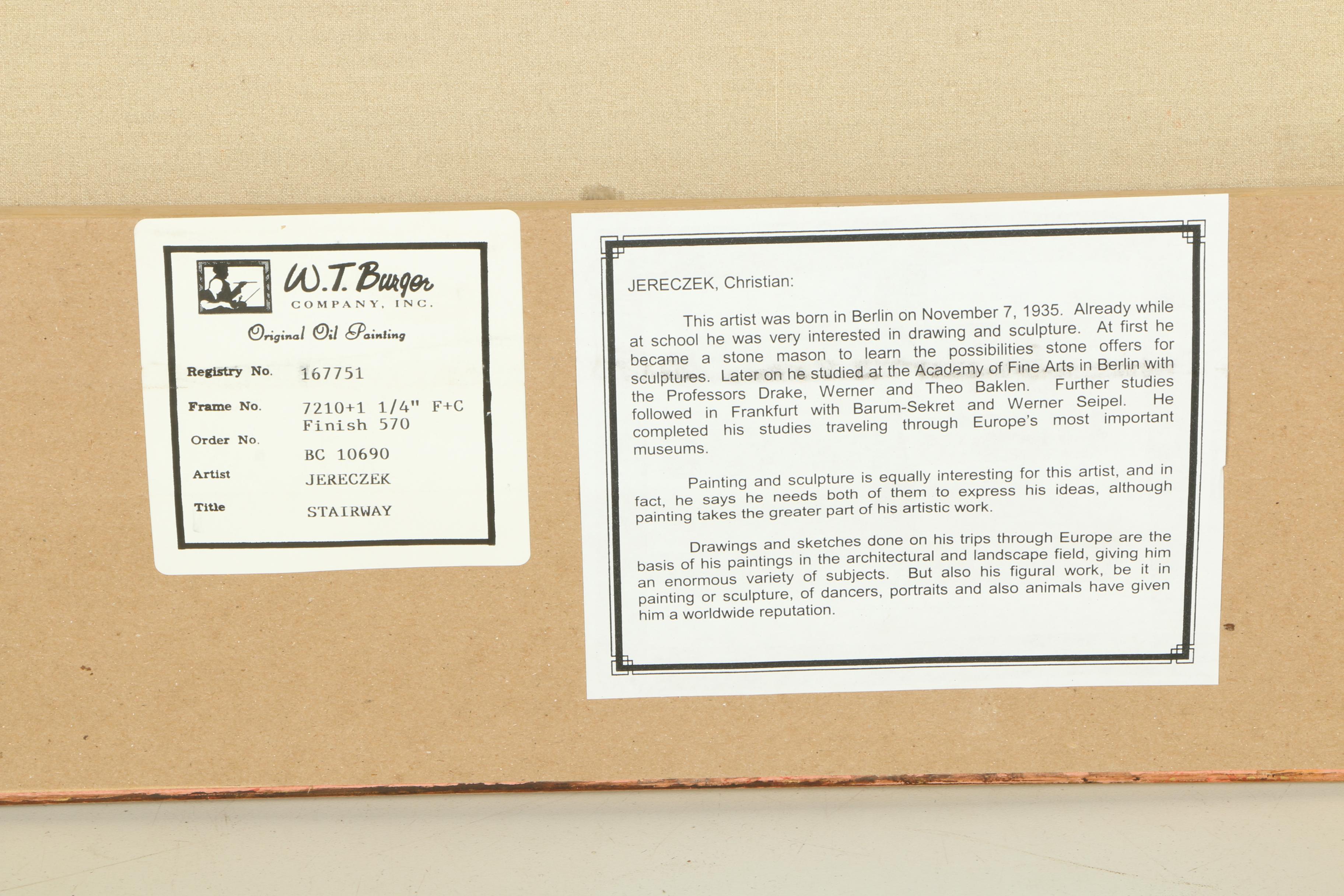 Christian Jereczek Oil Painting on Canvas "Stairway"