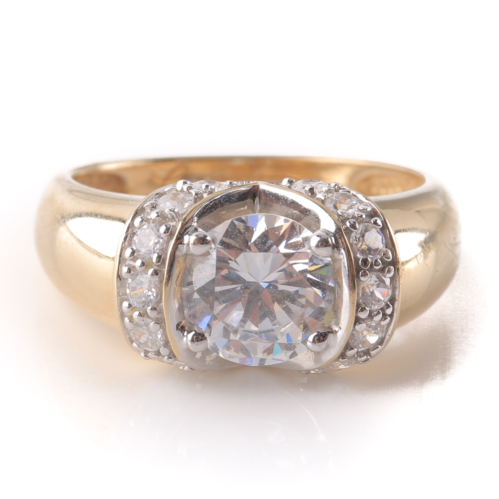 14K Yellow Gold Cubic Zirconia Ring