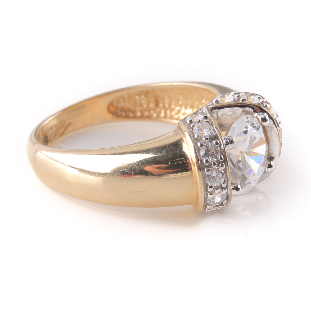 14K Yellow Gold Cubic Zirconia Ring