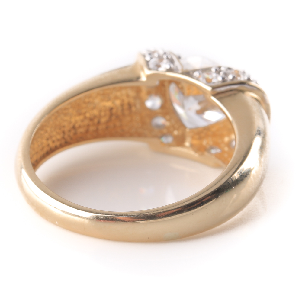 14K Yellow Gold Cubic Zirconia Ring