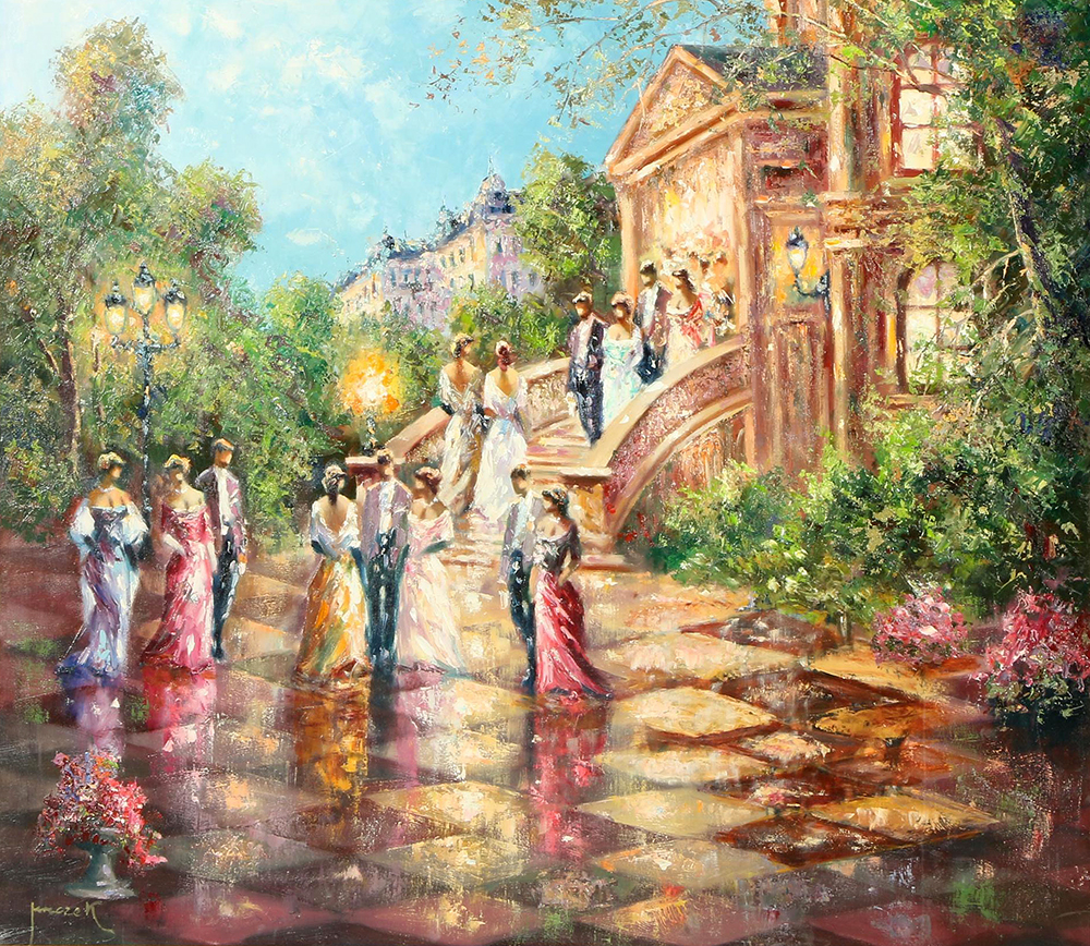 Christian Jereczek Oil Painting on Canvas "Stairway"