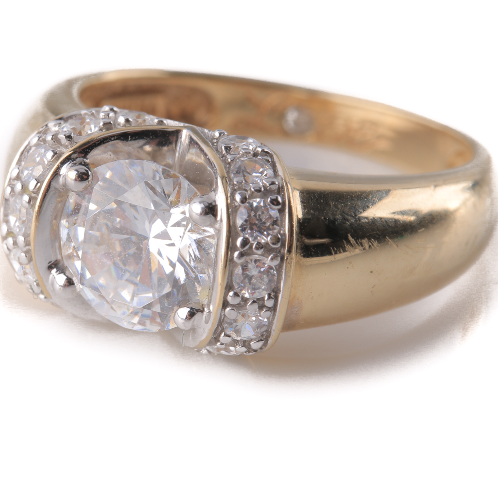 14K Yellow Gold Cubic Zirconia Ring