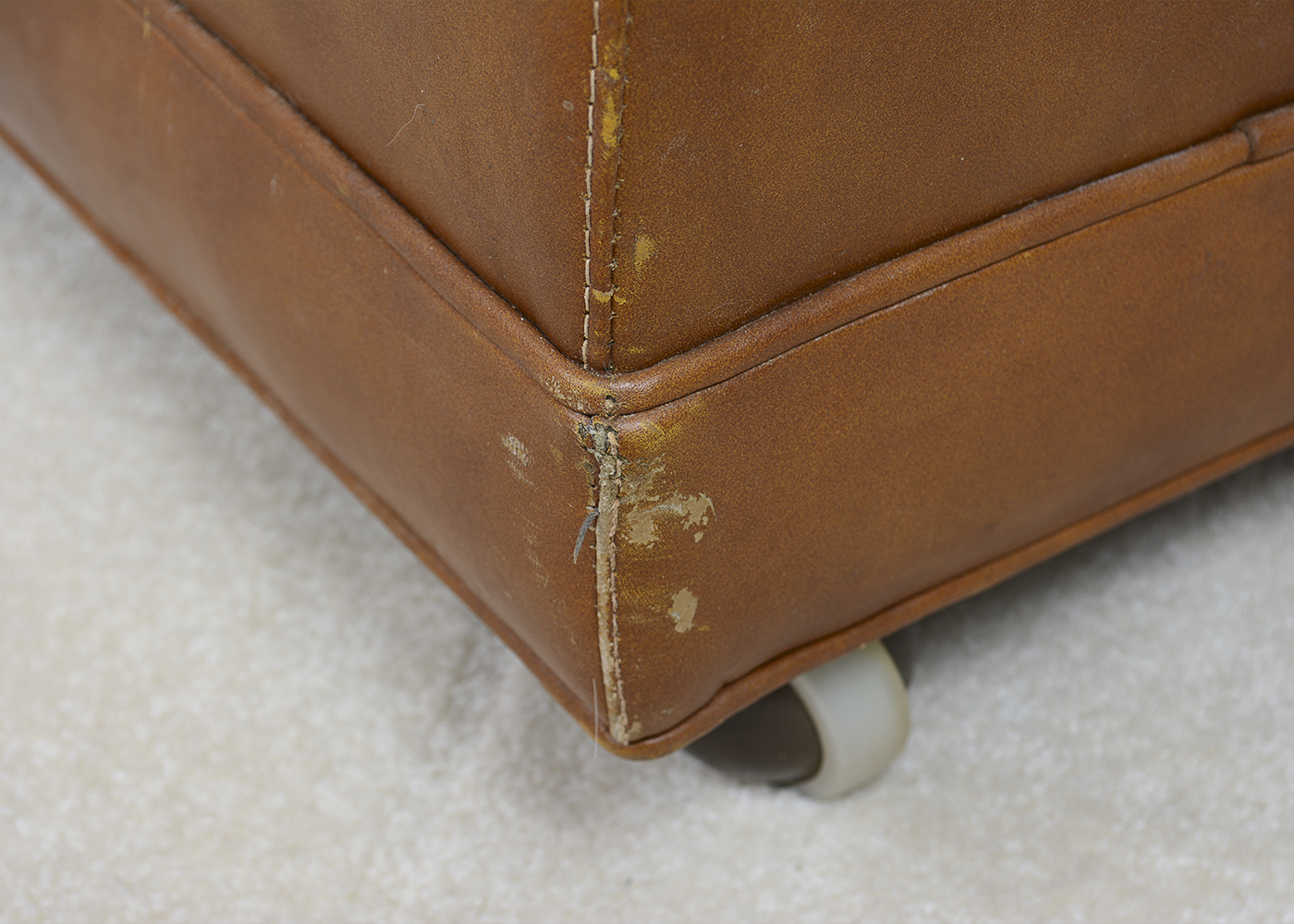 Two Vintage Drexel Heritage Leather Armchairs and Ottoman