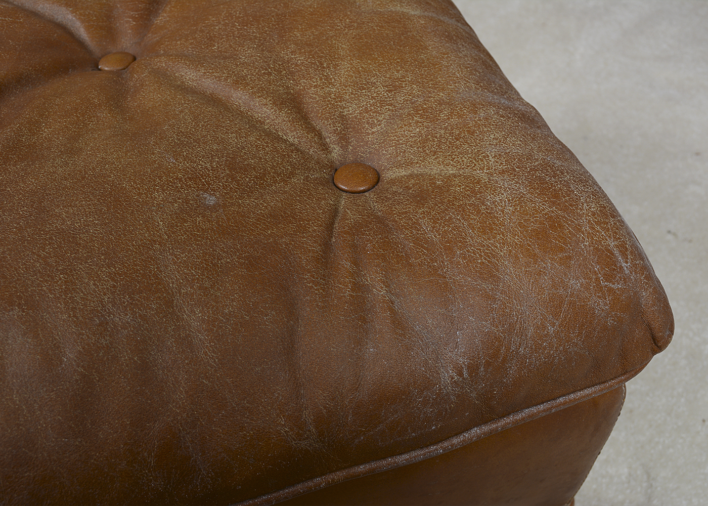 Two Vintage Drexel Heritage Leather Armchairs and Ottoman