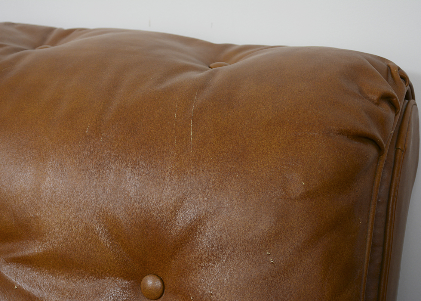 Two Vintage Drexel Heritage Leather Armchairs and Ottoman