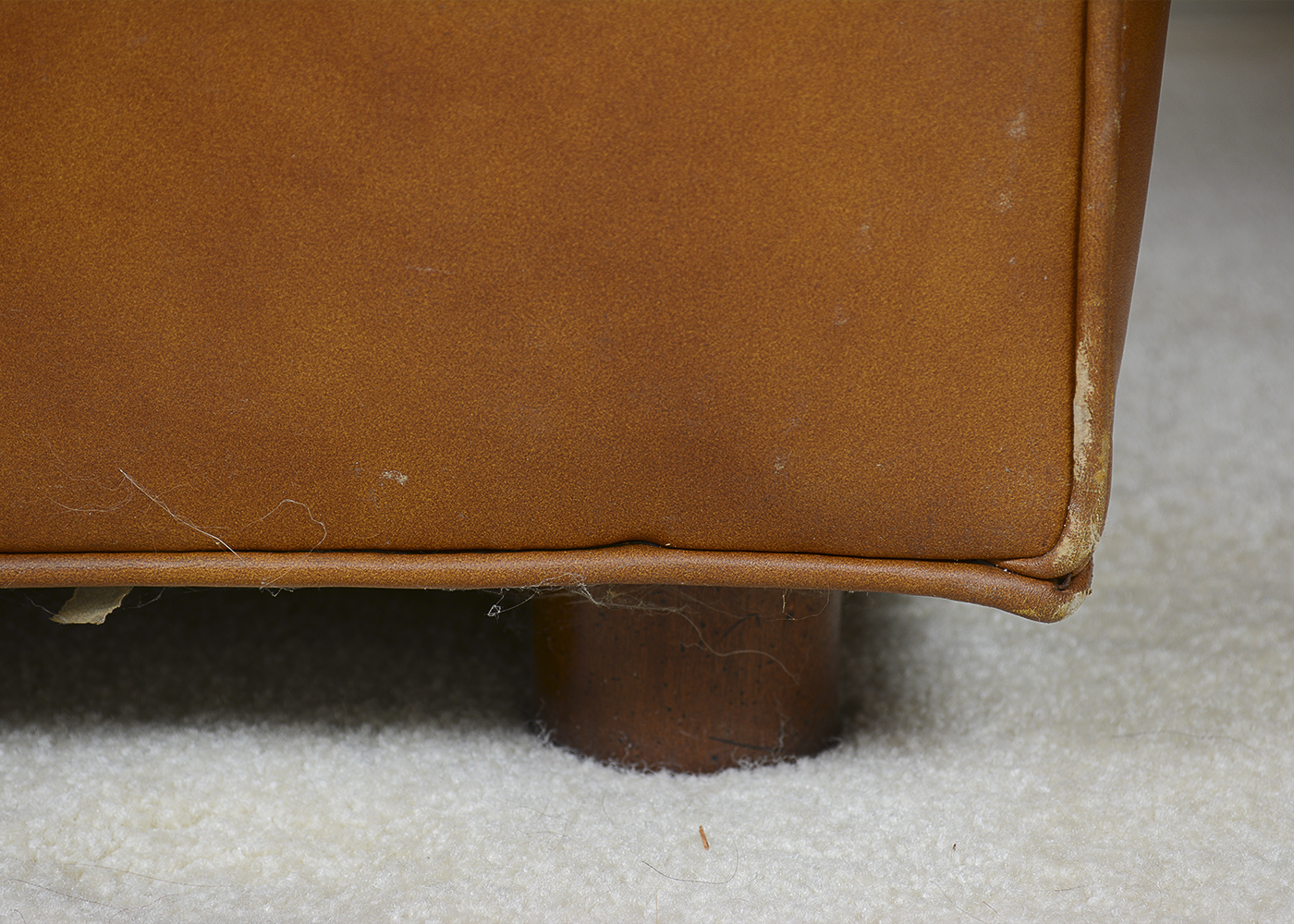 Two Vintage Drexel Heritage Leather Armchairs and Ottoman