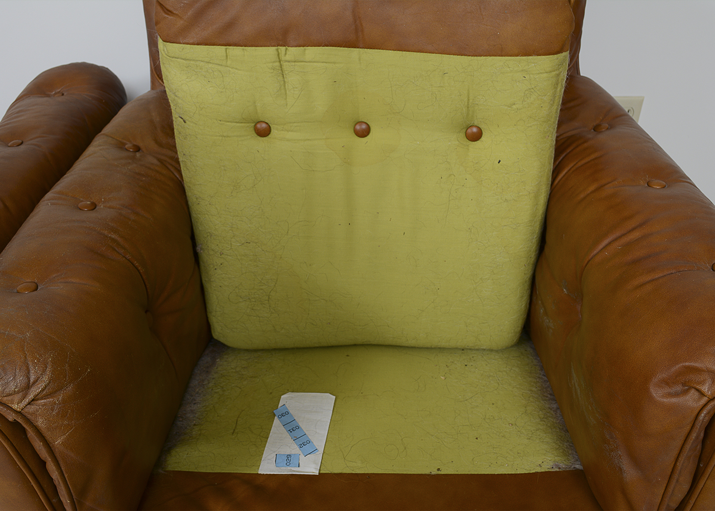 Two Vintage Drexel Heritage Leather Armchairs and Ottoman