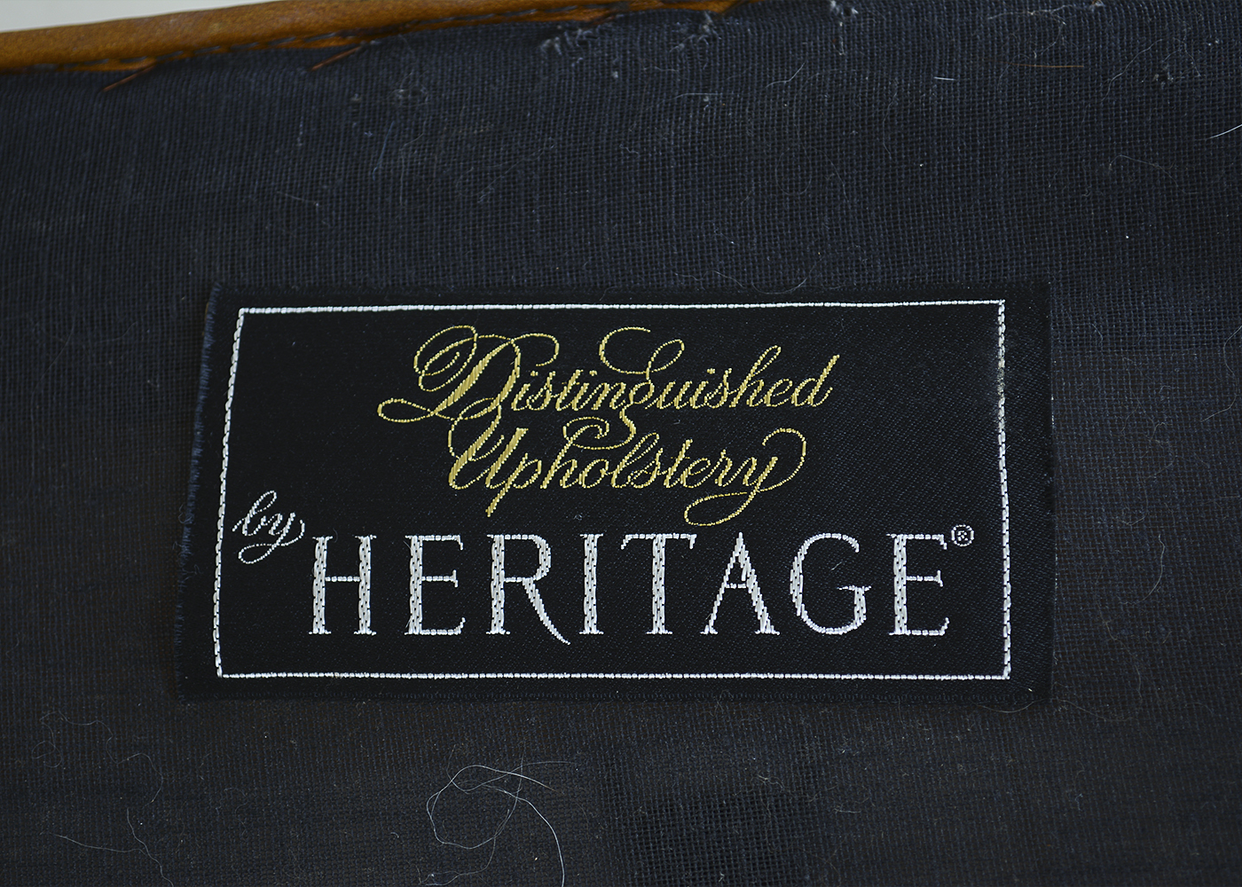 Two Vintage Drexel Heritage Leather Armchairs and Ottoman