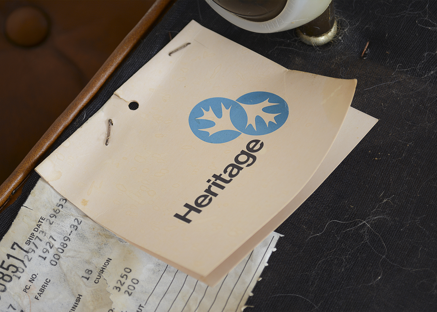 Two Vintage Drexel Heritage Leather Armchairs and Ottoman