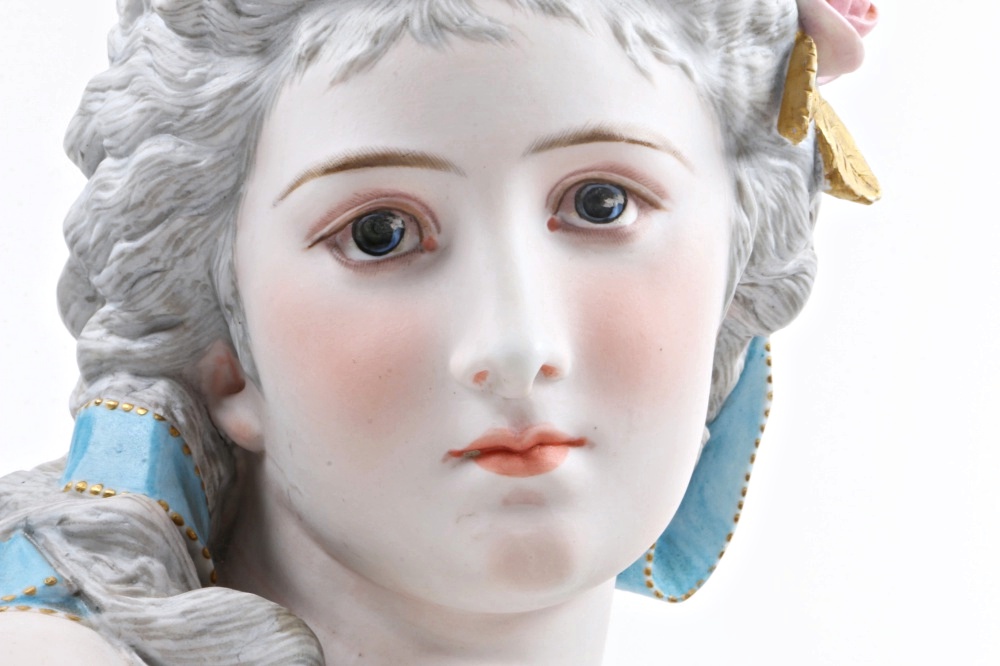 French Bisque Bust Signed A. Carrier Sevres Porcelain
