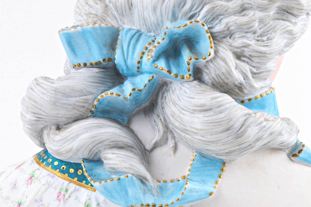 French Bisque Bust Signed A. Carrier Sevres Porcelain