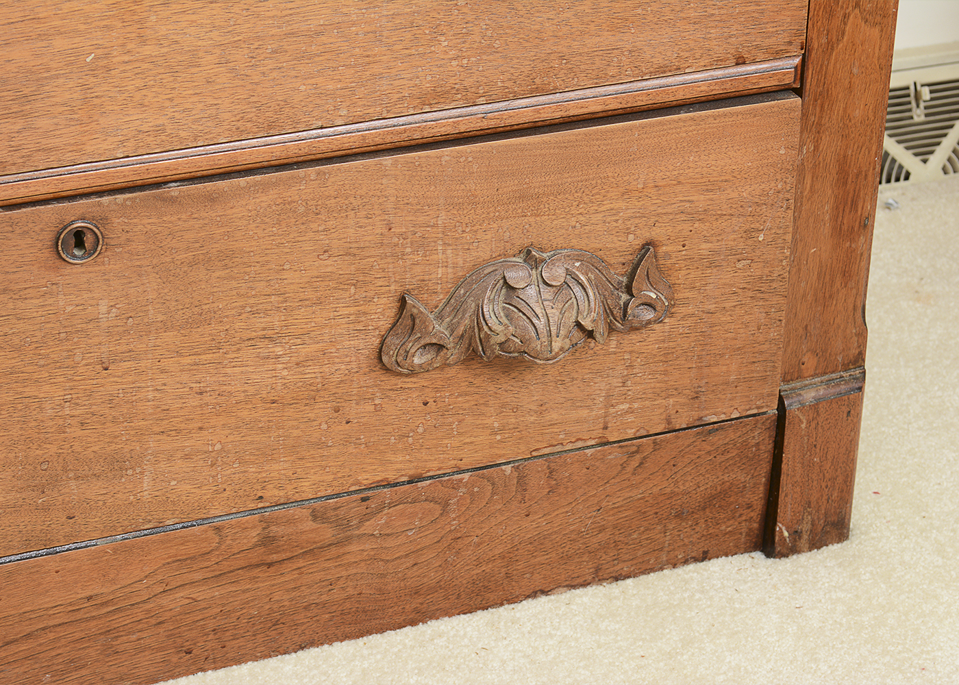 Antique Victorian Walnut Dresser With Mirror