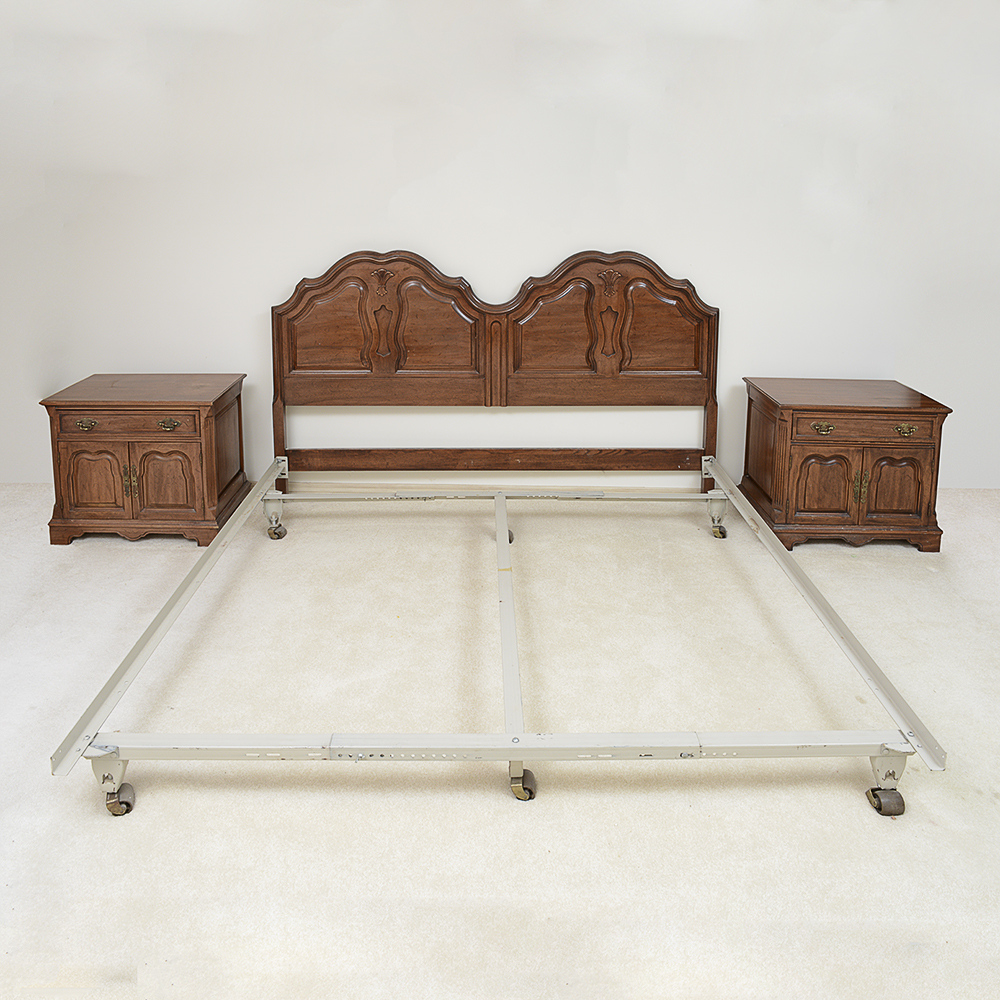 Davis Cabinet Company King-Size Bed and Nightstands