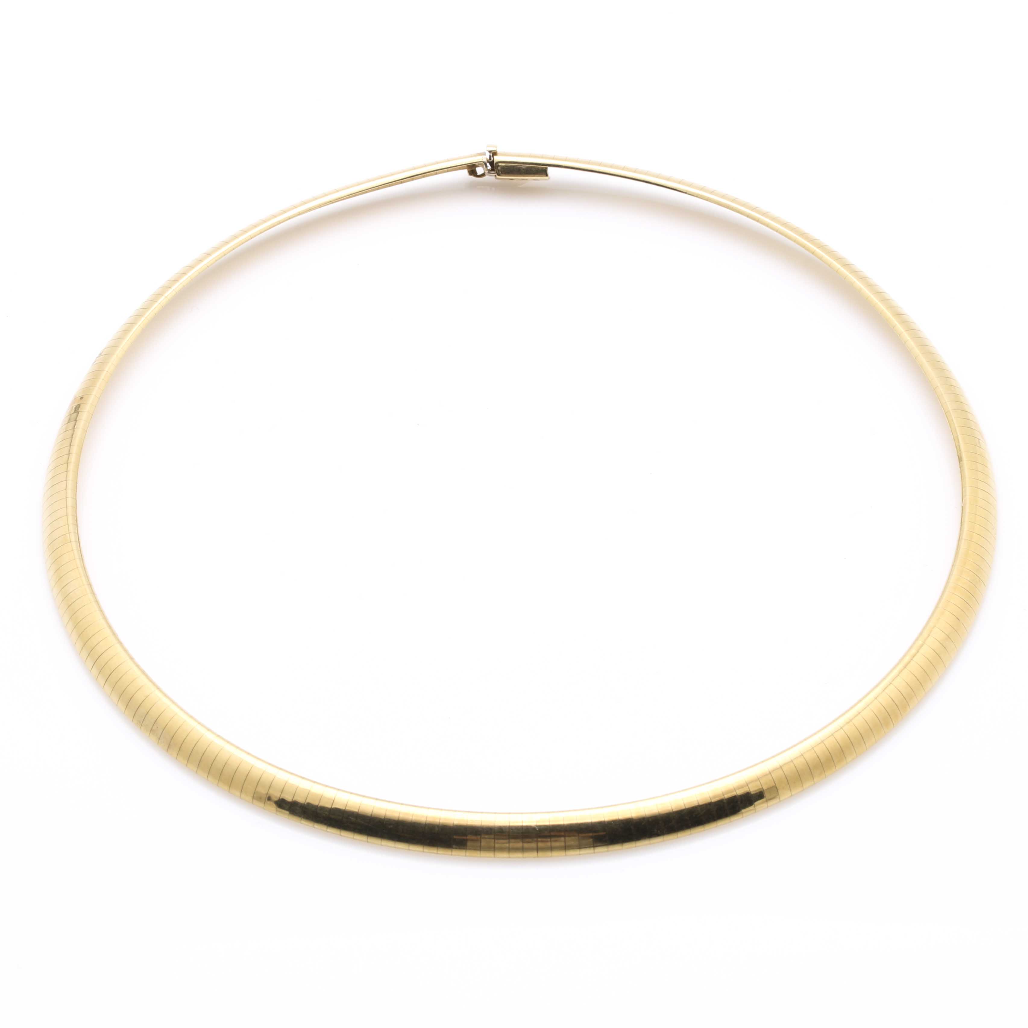 18K Yellow Gold Omega Chain Necklace
