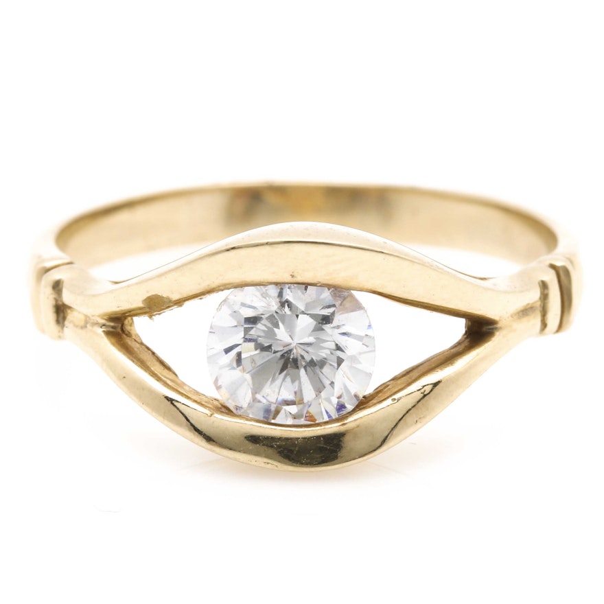 14K Yellow Gold Cubic Zirconia Ring