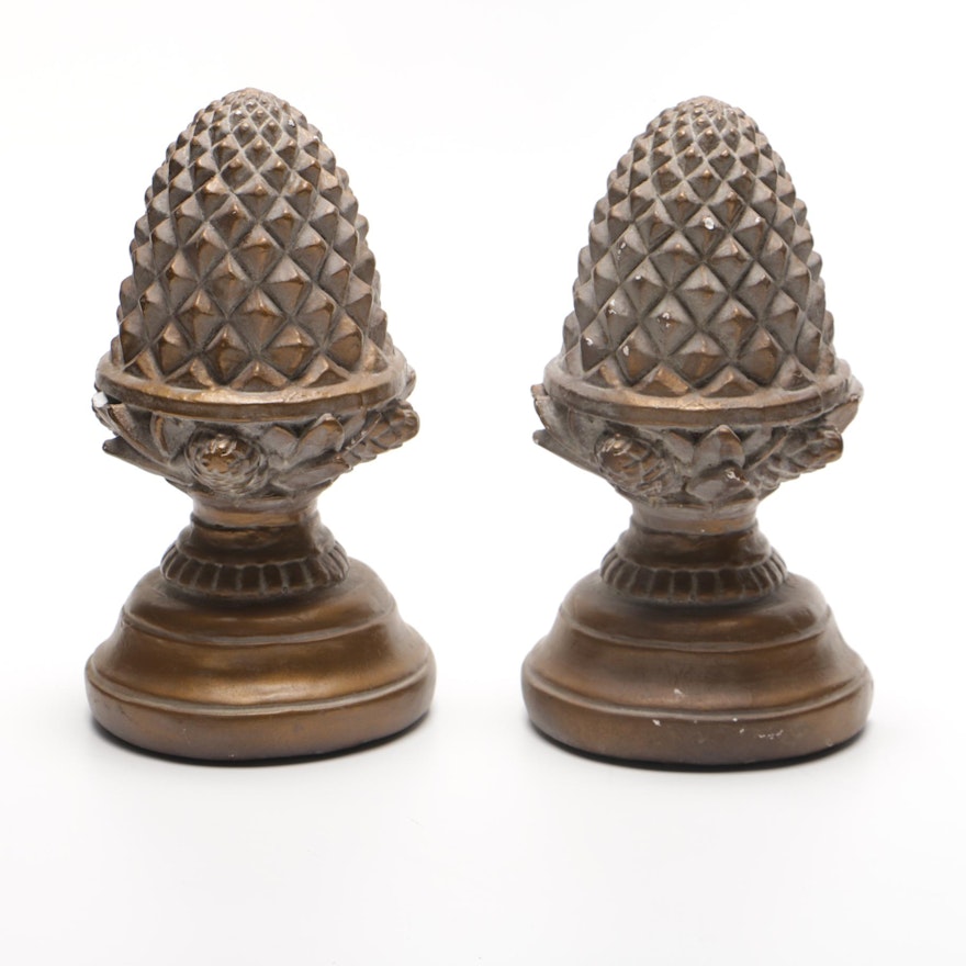 Pinecone Plaster Bookends