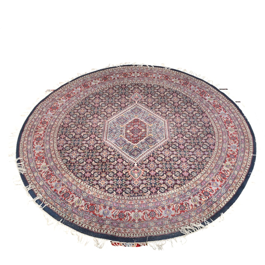 Hand Knotted Indo-Persian Bidjar Round Area Rug