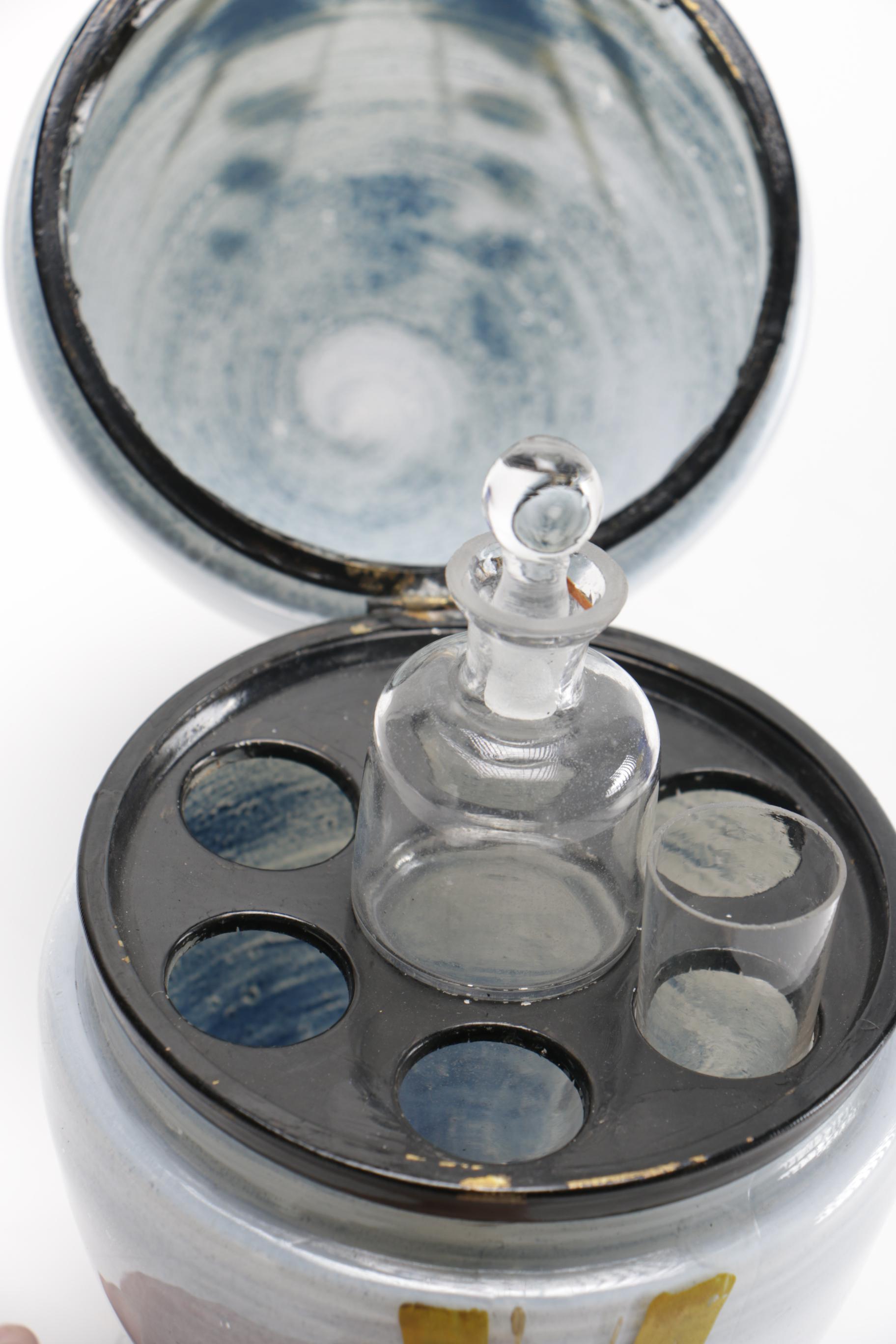 Vintage Egg-Shaped Glass Liquor Decanter Sets