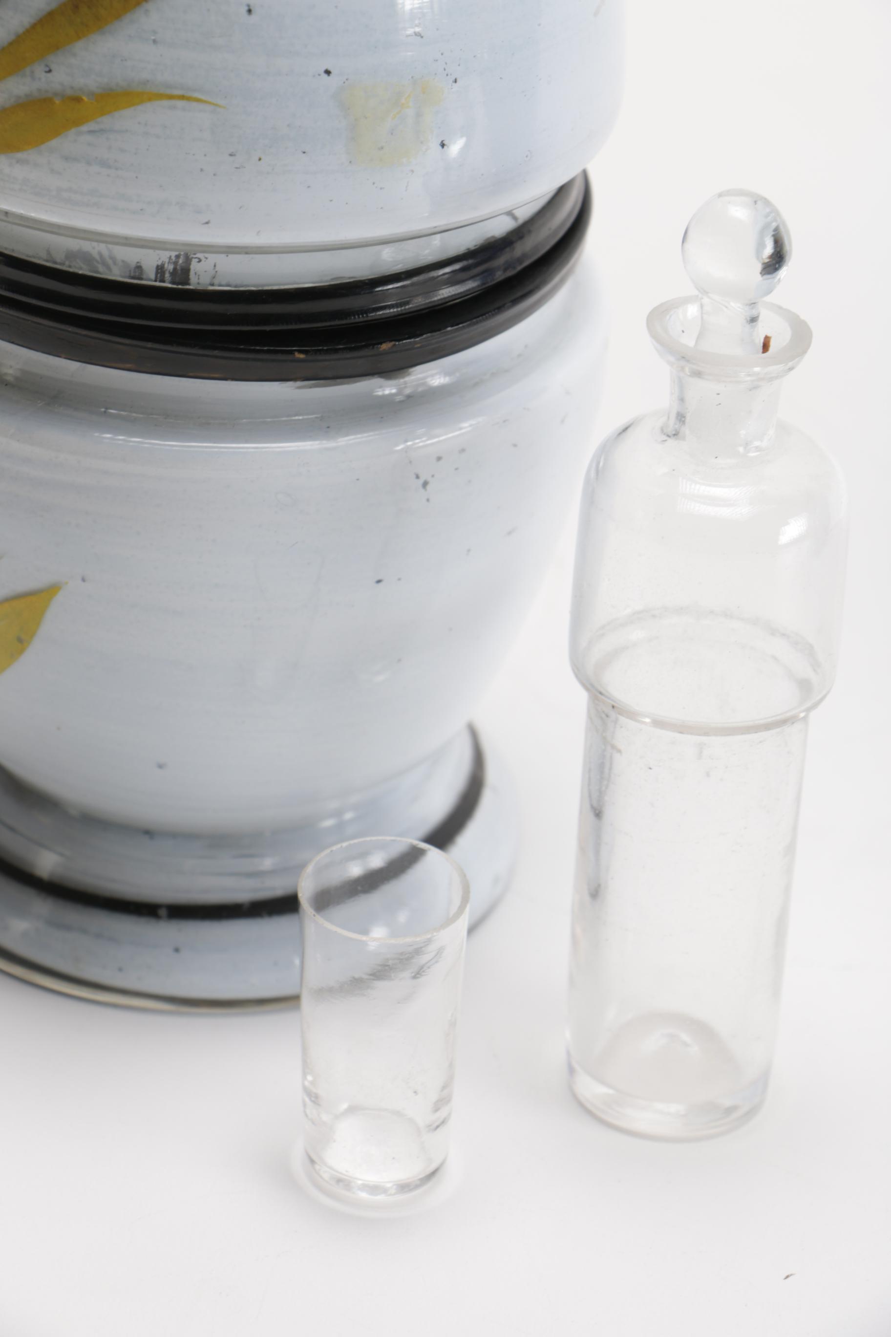 Vintage Egg-Shaped Glass Liquor Decanter Sets