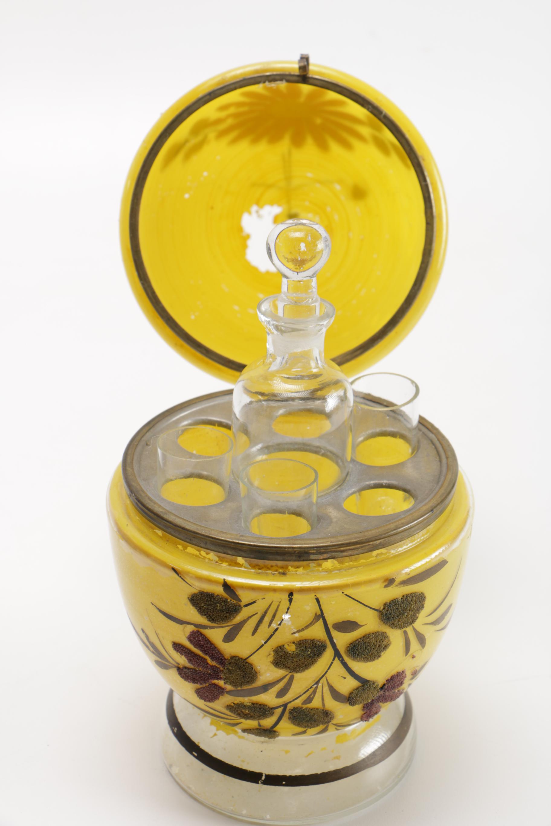 Vintage Egg-Shaped Glass Liquor Decanter Sets