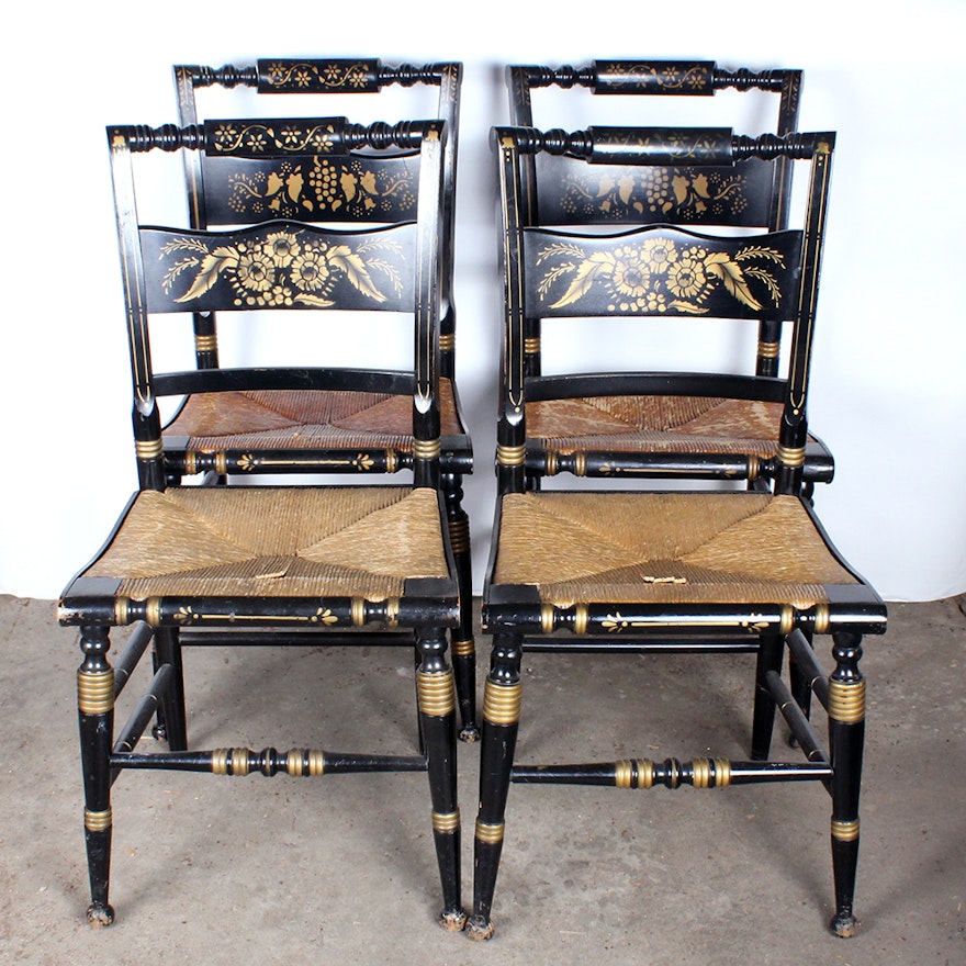 Set of Four Vintage Hitchcock Chairs