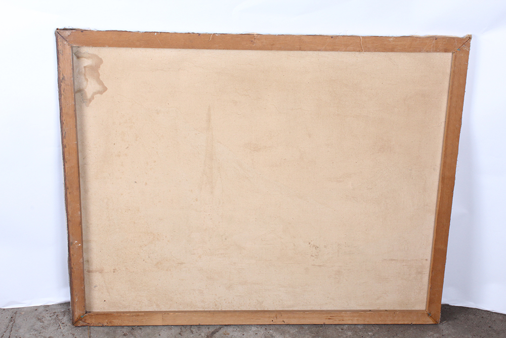 H. Schoissengeier Oil Painting on Canvas of a Seaside Village